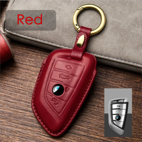 Handmade Genuine Leather Craft Car Key Fob Case Cover Fore BMW Keychains bag