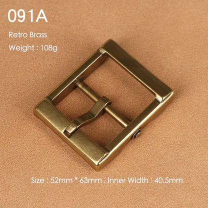 Brass Belt Buckle for Men Leather Belt Pin Buckle Stainless Steel Vintage Style