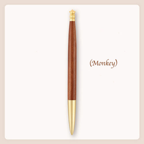 Brass Wood Zodiac Animal Design Signature Pen Customizable Logo Business Office Gift