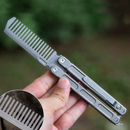 Titanium Practice Balisong Butterfly Trainer Folding Knife bottle opener EDC