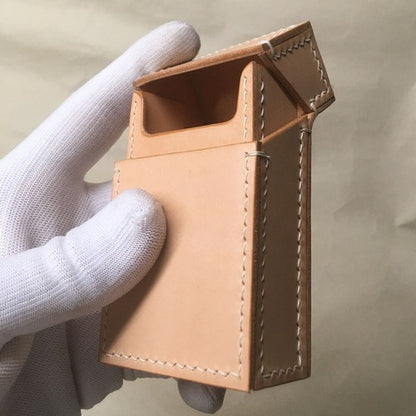 Handmade Custom Made Genuine Leather Cowhide Cigarette Case Pocket Holder Box