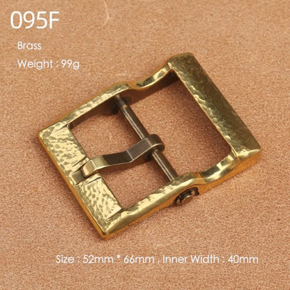 Brass Belt Buckle for Men Leather Belt Pin Buckle Stainless Steel Vintage Style