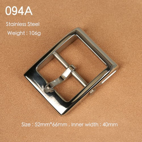 Brass Belt Buckle for Men Leather Belt Pin Buckle Stainless Steel Vintage Style