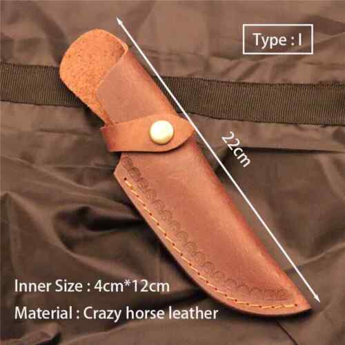 Leather Carft Genuine Cowhide Leather Knife Sheath Blade Cover Pouch Belt Clip