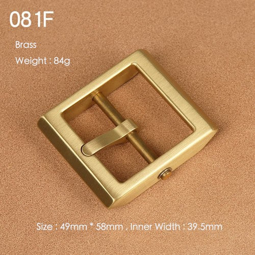 Brass Belt Buckle for Men Leather Belt Pin Buckle Stainless Steel Vintage Style