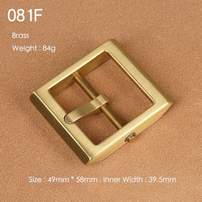 Brass Belt Buckle for Men Leather Belt Pin Buckle Stainless Steel Vintage Style