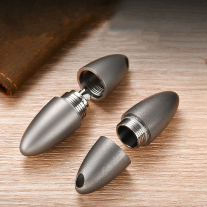 Titanium Mini Waterproof Olive Shape Pendant Waterproof Pill Case Box Travel Capsule Bottle Holder Container