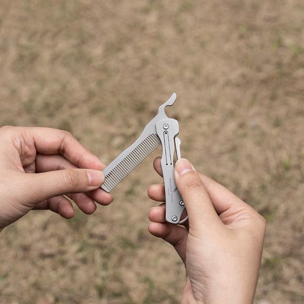 Titanium Pocket Folding Comb Outdoor EDC Portable and durable Hair Beard Comb