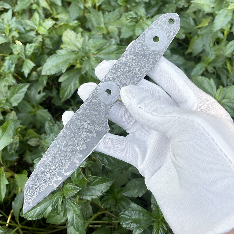 All Damascus Steel Blade Outdoor Knife EDC Damascus Handle Hand Craft DIY