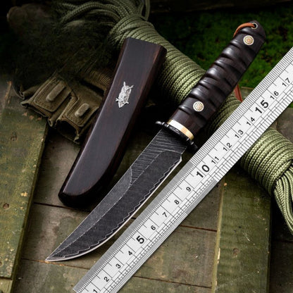 Hand Forged Japanese Style Damascus Fruit Knife Luxury Outdoor Camping Blade for Collection EDC Camping, Hunting, Self-defense Tactics, Practical Survival