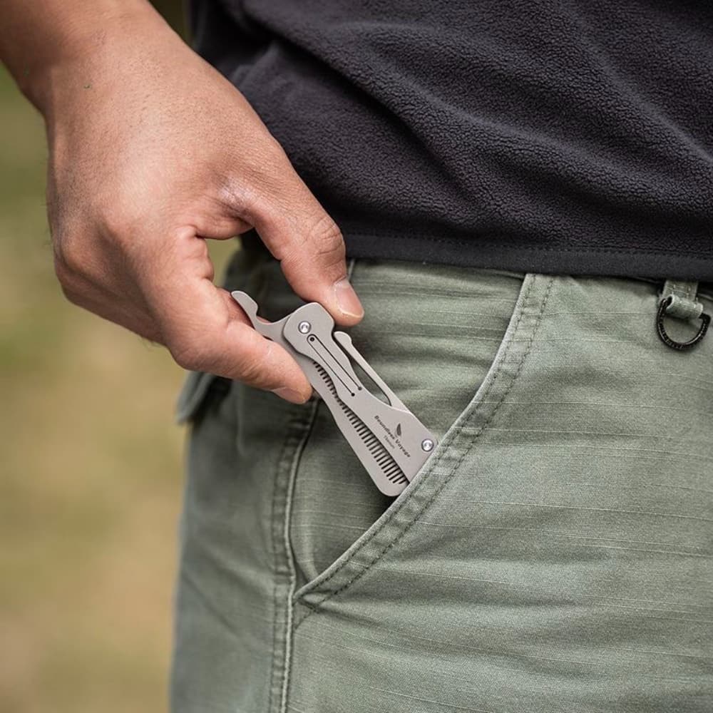 Titanium Pocket Folding Comb Outdoor EDC Portable and durable Hair Beard Comb