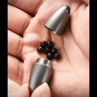 Titanium Mini Waterproof Olive Shape Pendant Waterproof Pill Case Box Travel Capsule Bottle Holder Container