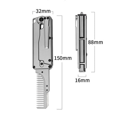 Titanium Folding Utility Knife with Replaceable Blade – Carrot Comb Style EDC Box Cutter Tool for Package Opening