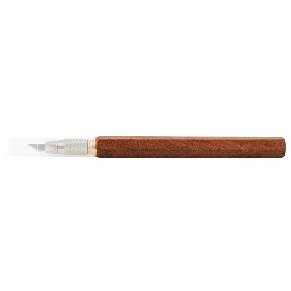 Hexagonal Wood Handle Carving Knife with Cap Replaceable Alloy Blade for Models