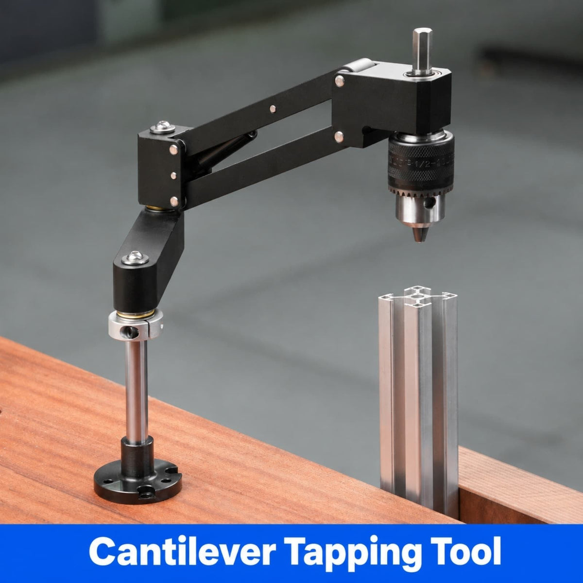 Aluminum Extrusion Cantilever Tapping Jig Drill Guide Vertical Hand Drill Mount