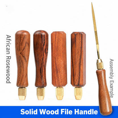 Titanium-Coated Diamond File with Solid Wood Handle for Metal Glass Stone