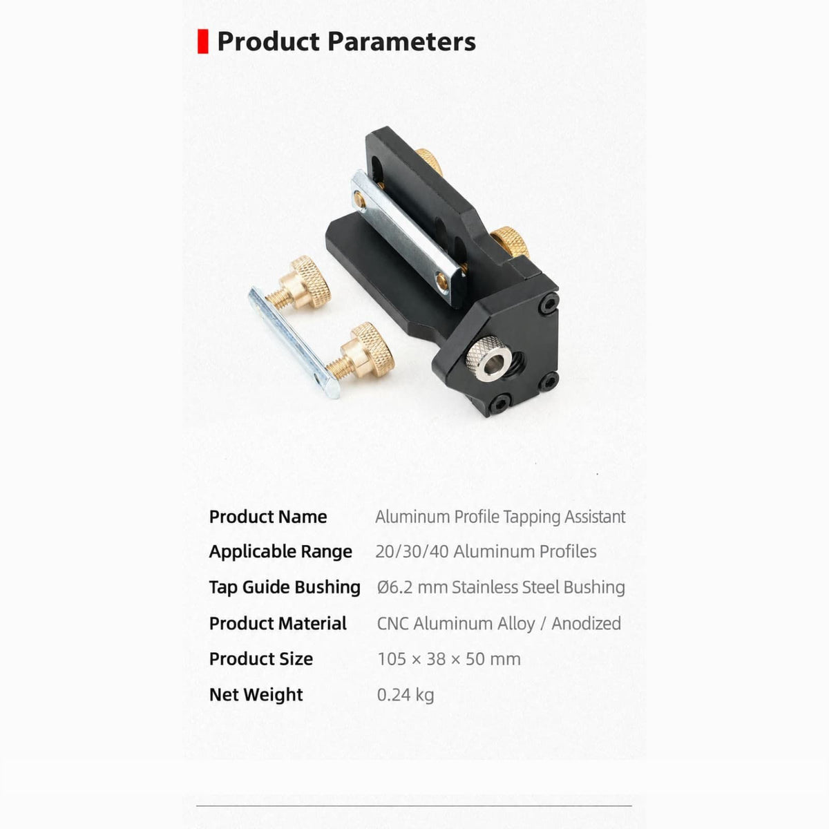 T-Slot Aluminum Extrusion Tapping Guide Jig Hand Tap Locator for 20 30 40 Series