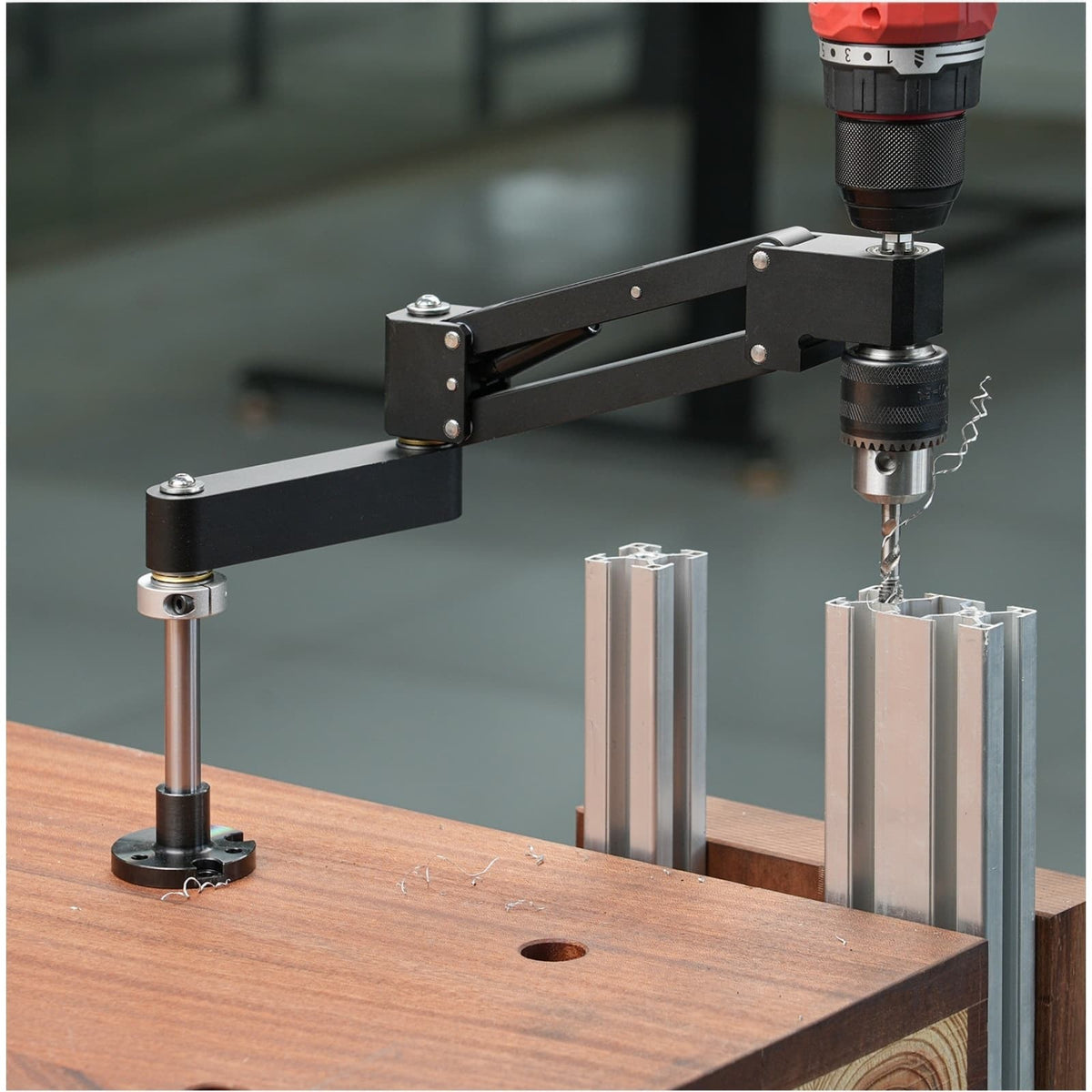 Aluminum Extrusion Cantilever Tapping Jig Drill Guide Vertical Hand Drill Mount