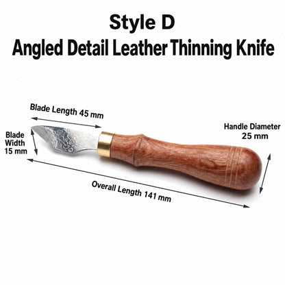 Multi-Size Damascus Steel Leather Craft Skiving Knife Red Sandalwood Handle
