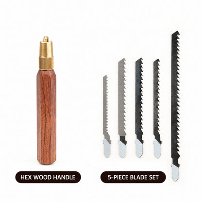 Mini Hand Saw Wooden Handle Replaceable Fine/Coarse Blade Wood Cutting Tool