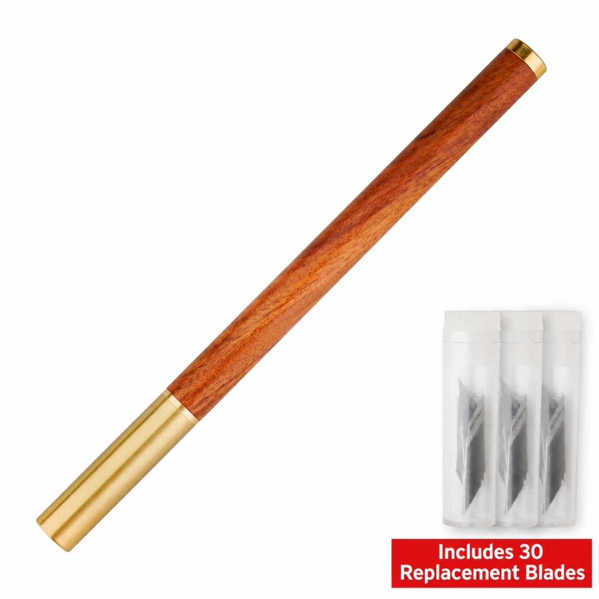 Brass & Wood Pen Knife Alloy Blade Precision Craft Tool for Paper Model Carving