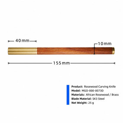 Brass & Wood Pen Knife Alloy Blade Precision Craft Tool for Paper Model Carving