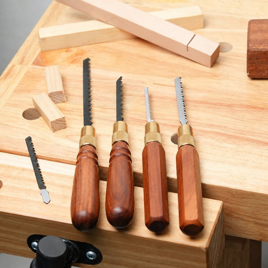 Mini Hand Saw Wooden Handle Replaceable Fine/Coarse Blade Wood Cutting Tool