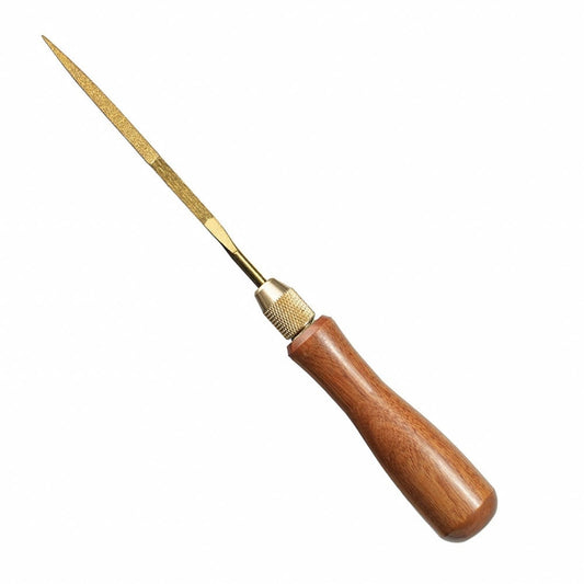 Titanium-Coated Diamond File with Solid Wood Handle for Metal Glass Stone