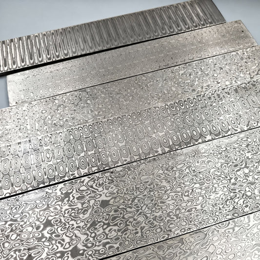 Handmade Damascus Steel Billet 500x50x5mm Pattern-Welded Knife Blade Blank DIY