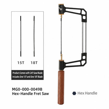 Wooden Handle Coping Saw, Replaceable Blade, Precision Wood Curving Saw Tool