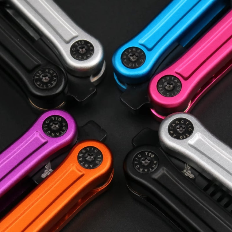 Double-Sided T10 Screw Aluminum Handle Balisong Butterfly Knife Trainer - Bushing Pivot System, Unsharpened Flipping Tool for Practice