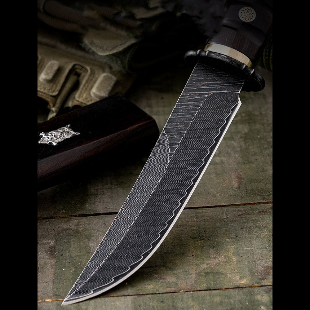 Hand Forged Japanese Style Damascus Fruit Knife Luxury Outdoor Camping Blade for Collection EDC Camping, Hunting, Self-defense Tactics, Practical Survival