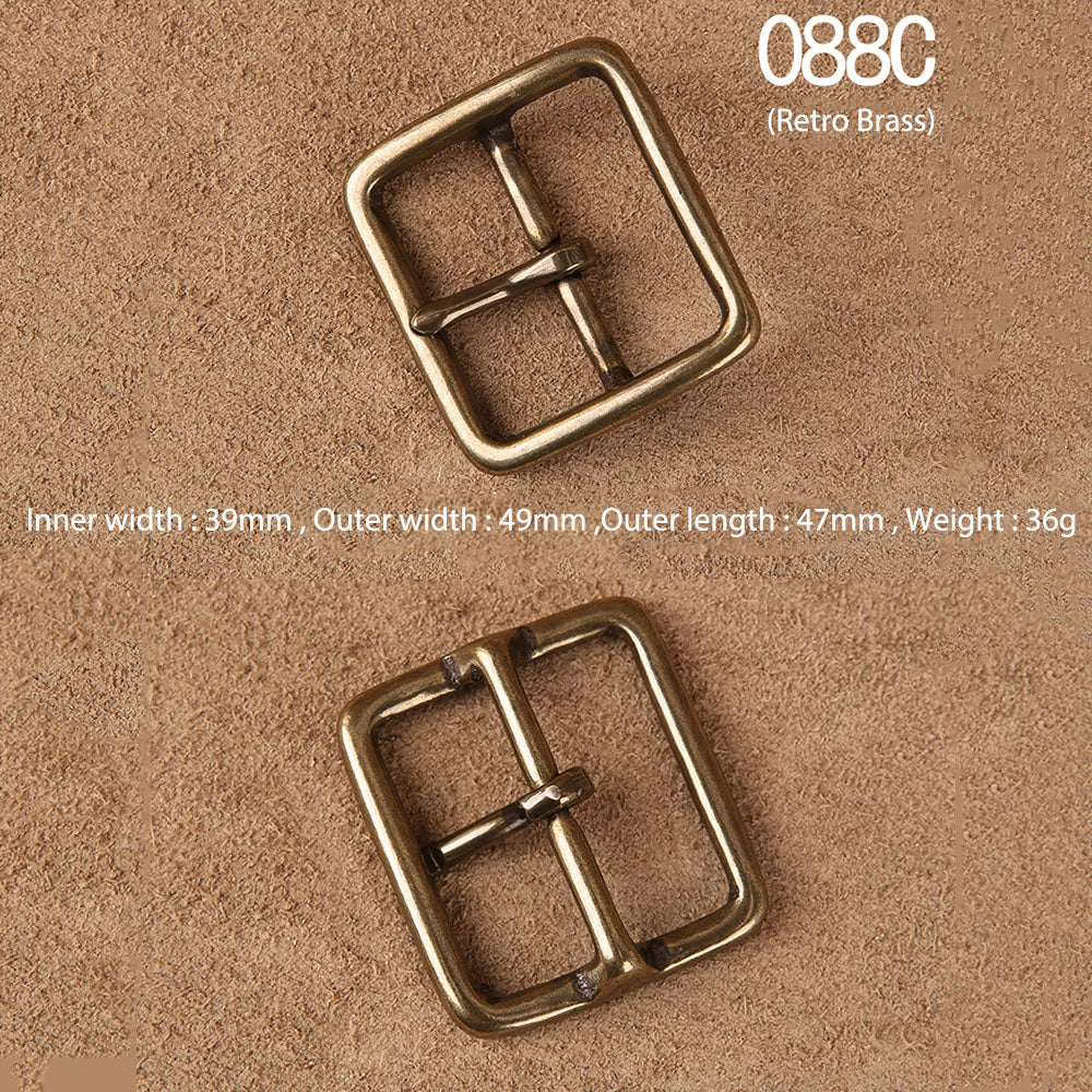 Fashion Solid Brass Pin Belt Buckle for Men Women Leatherwork craft DIY 40mm