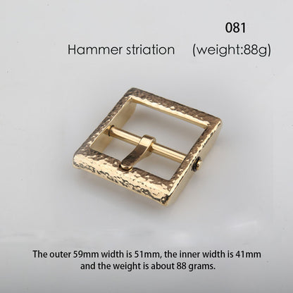 Retro hammered striation Solid Brass Pin Belt Buckle for Men Women Leather craft