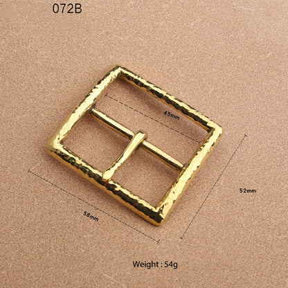 Retro hammered striation Solid Brass Pin Belt Buckle for Men Women Leather craft