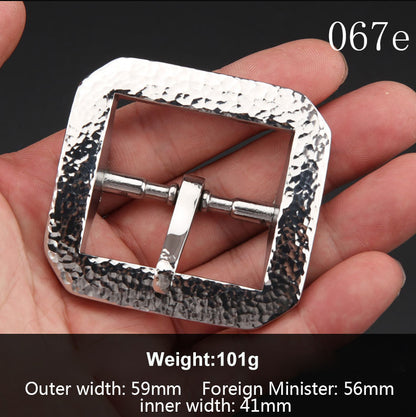 Hammered striation design stainless steel Belt Buckle for Men Women Leathercraft