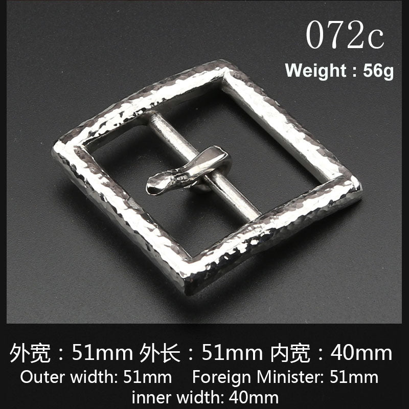 Hammered striation design stainless steel Belt Buckle for Men Women Leathercraft