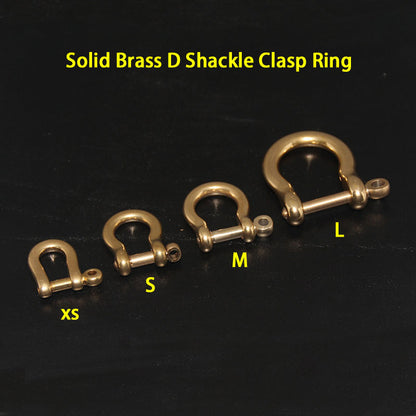 2 X Brass D Shackle Clasp Ring for Keyring Key Pouch Belt Loop Fastener Clip DIY