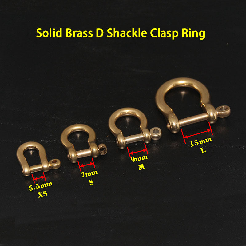 2 X Brass D Shackle Clasp Ring for Keyring Key Pouch Belt Loop Fastener Clip DIY