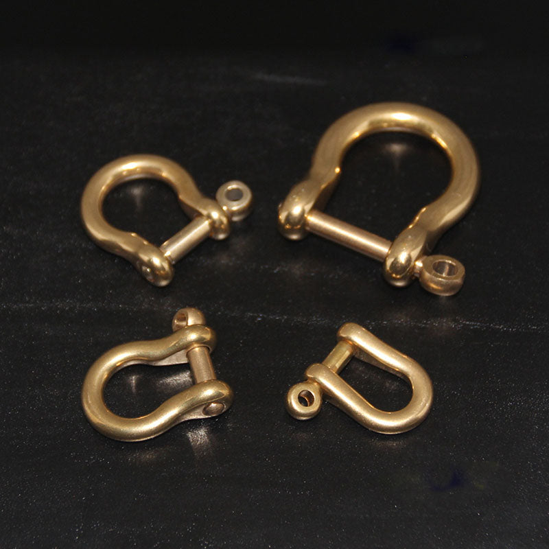 2 X Brass D Shackle Clasp Ring for Keyring Key Pouch Belt Loop Fastener Clip DIY