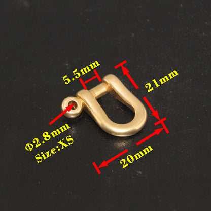 2 X Brass D Shackle Clasp Ring for Keyring Key Pouch Belt Loop Fastener Clip DIY