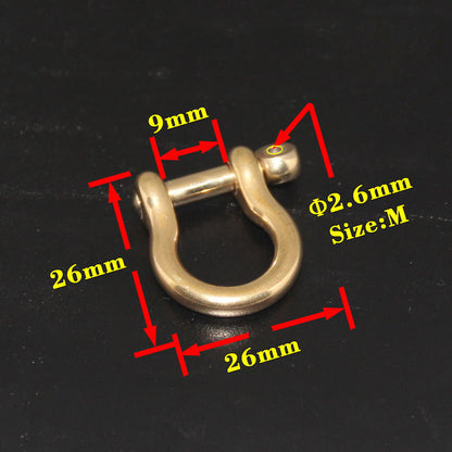 2 X Brass D Shackle Clasp Ring for Keyring Key Pouch Belt Loop Fastener Clip DIY