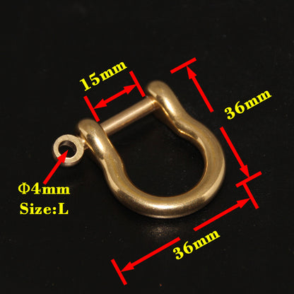 2 X Brass D Shackle Clasp Ring for Keyring Key Pouch Belt Loop Fastener Clip DIY