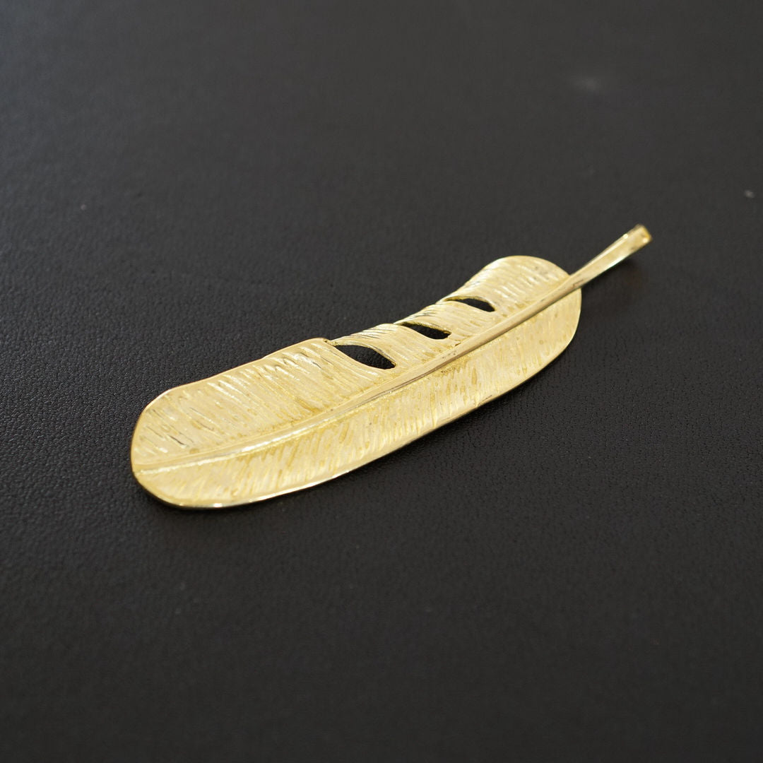 Artistic Brass feather Pendant key chain wallet bag accessories brass DIY RM31