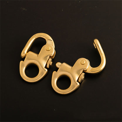 2Pcs Brass Shackle Keychain Hook Naval Tactical Quick Release Strap Fixed Buckle