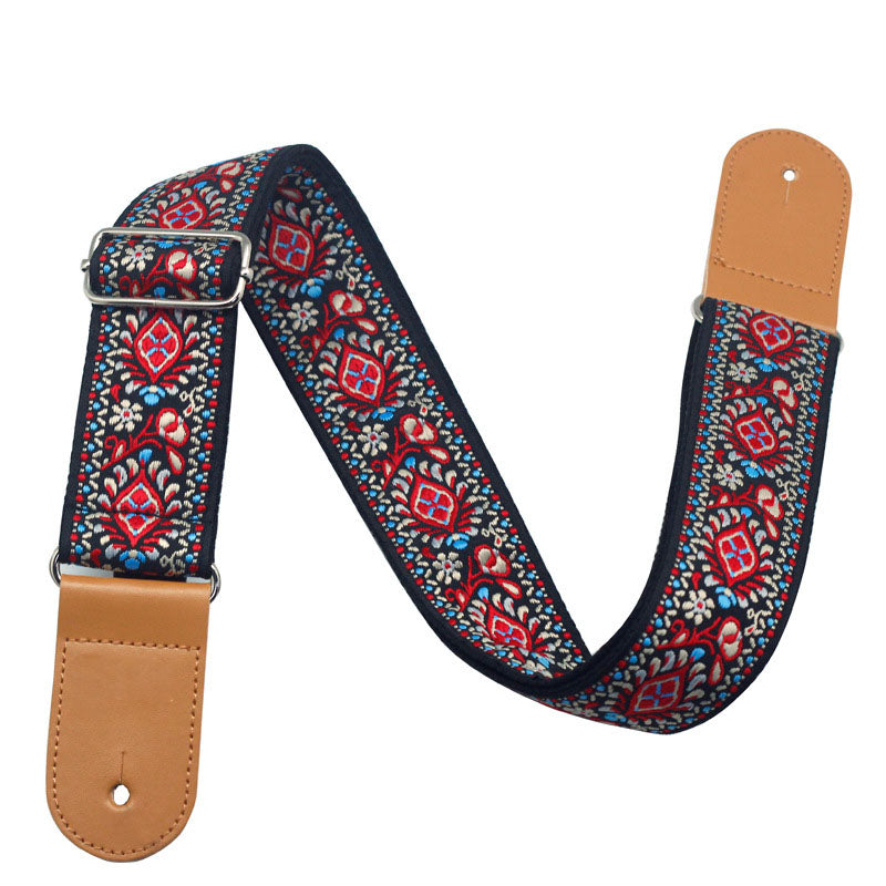 Retro Multicolored Wovened Cotton Shoulder Belt For Uklee Player Guitar Strap