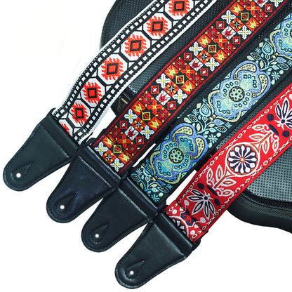 Retro Multicolored Wovened Cotton Shoulder Belt For Uklee Player Guitar Strap