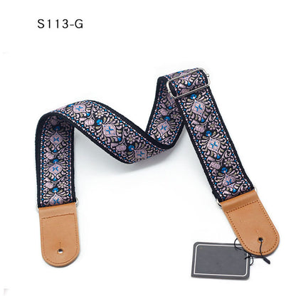 Retro Multicolored Wovened Cotton Shoulder Belt For Uklee Player Guitar Strap