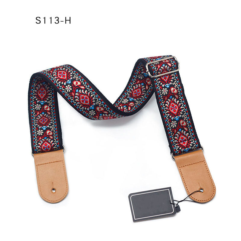 Retro Multicolored Wovened Cotton Shoulder Belt For Uklee Player Guitar Strap