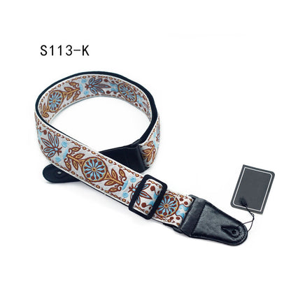 Retro Multicolored Wovened Cotton Shoulder Belt For Uklee Player Guitar Strap